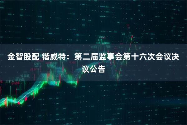 金智股配 锴威特：第二届监事会第十六次会议决议公告